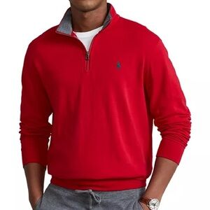 NWOT Luxury Jersey Quarter-Zip Pullover Red Size Medium